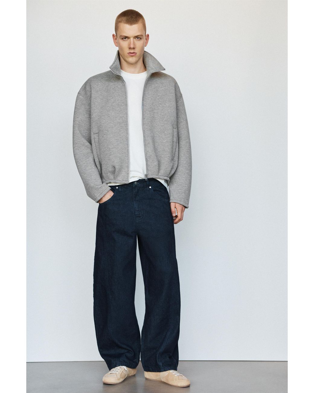 Pull&Bear Blousonjacke Aus Neopren in Gray für Herren