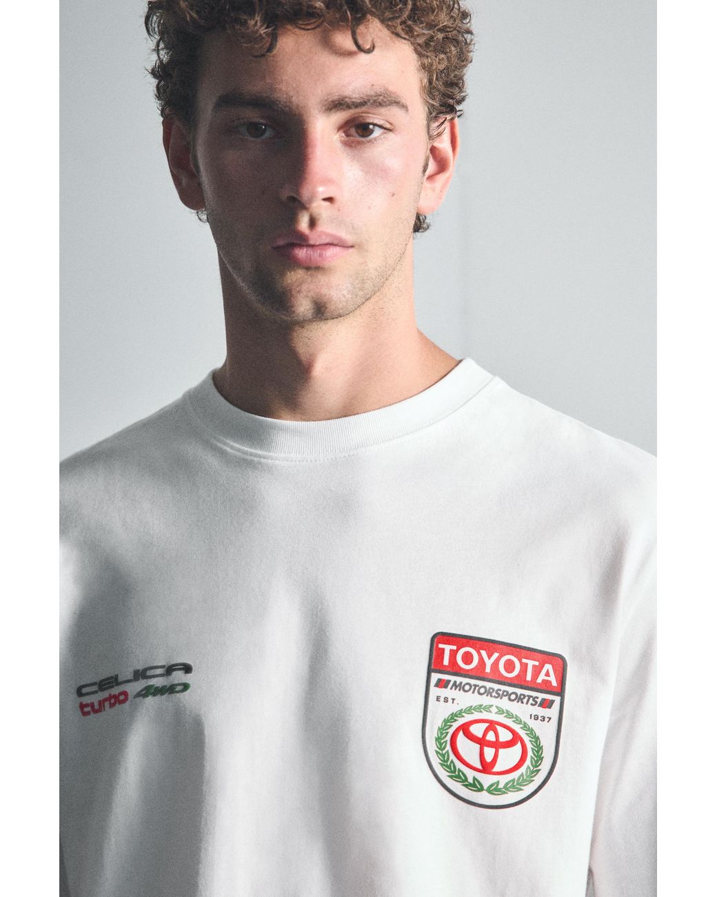 Pull&Bear Gray Toyota Regular Fit T-Shirt for men