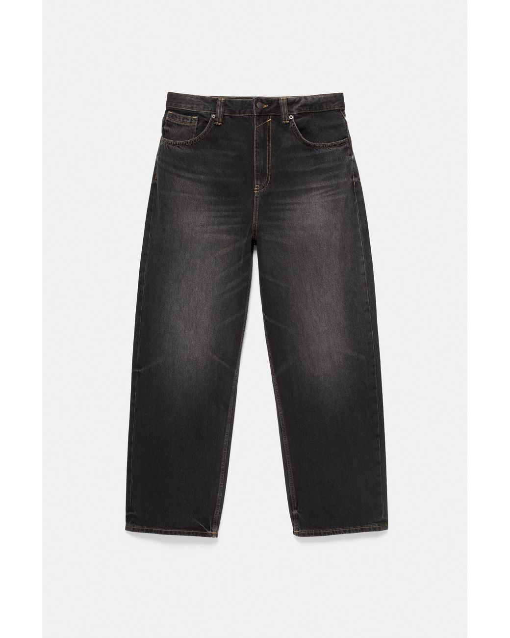 Pull&Bear Gray Relaxed Baggy Jeans for men