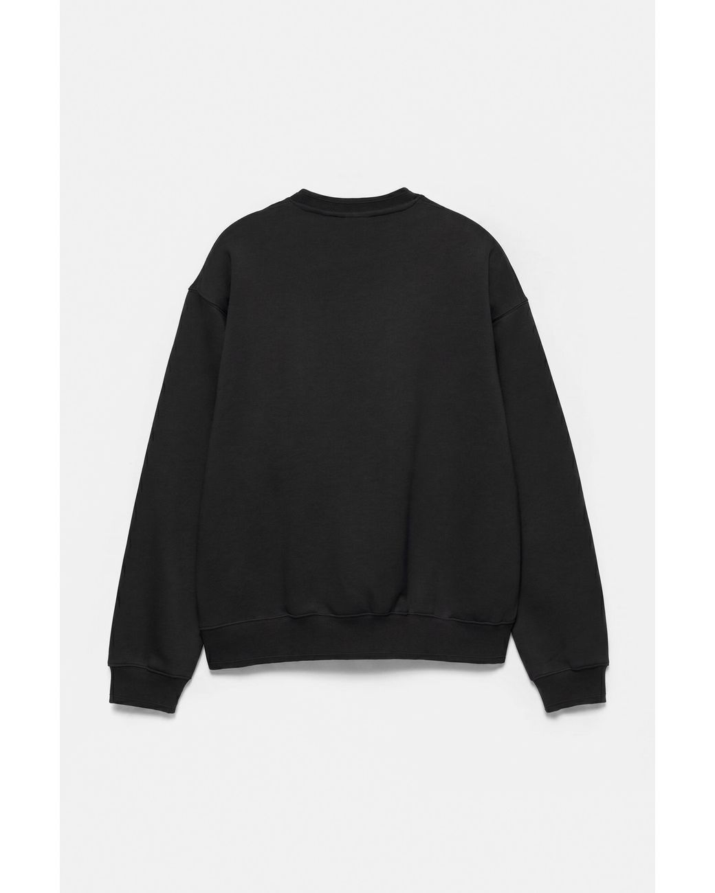 Pull&Bear Black Relaxed Fit Round Neck Sweatshirt for men