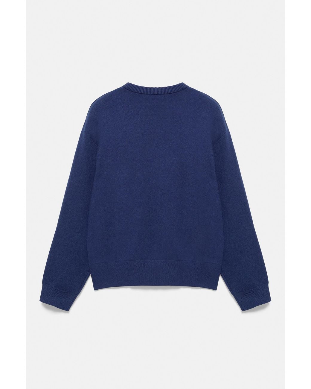 Pull&Bear Blue Soft Round Neck Jumper for men