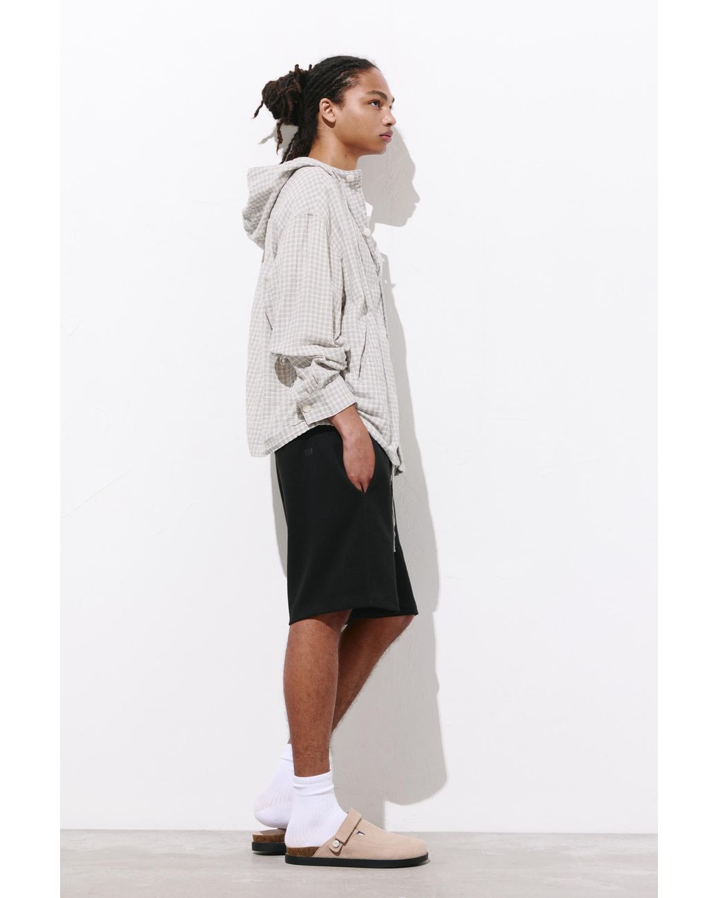 Pull&Bear Black Piqué Jogger Bermuda Shorts for men