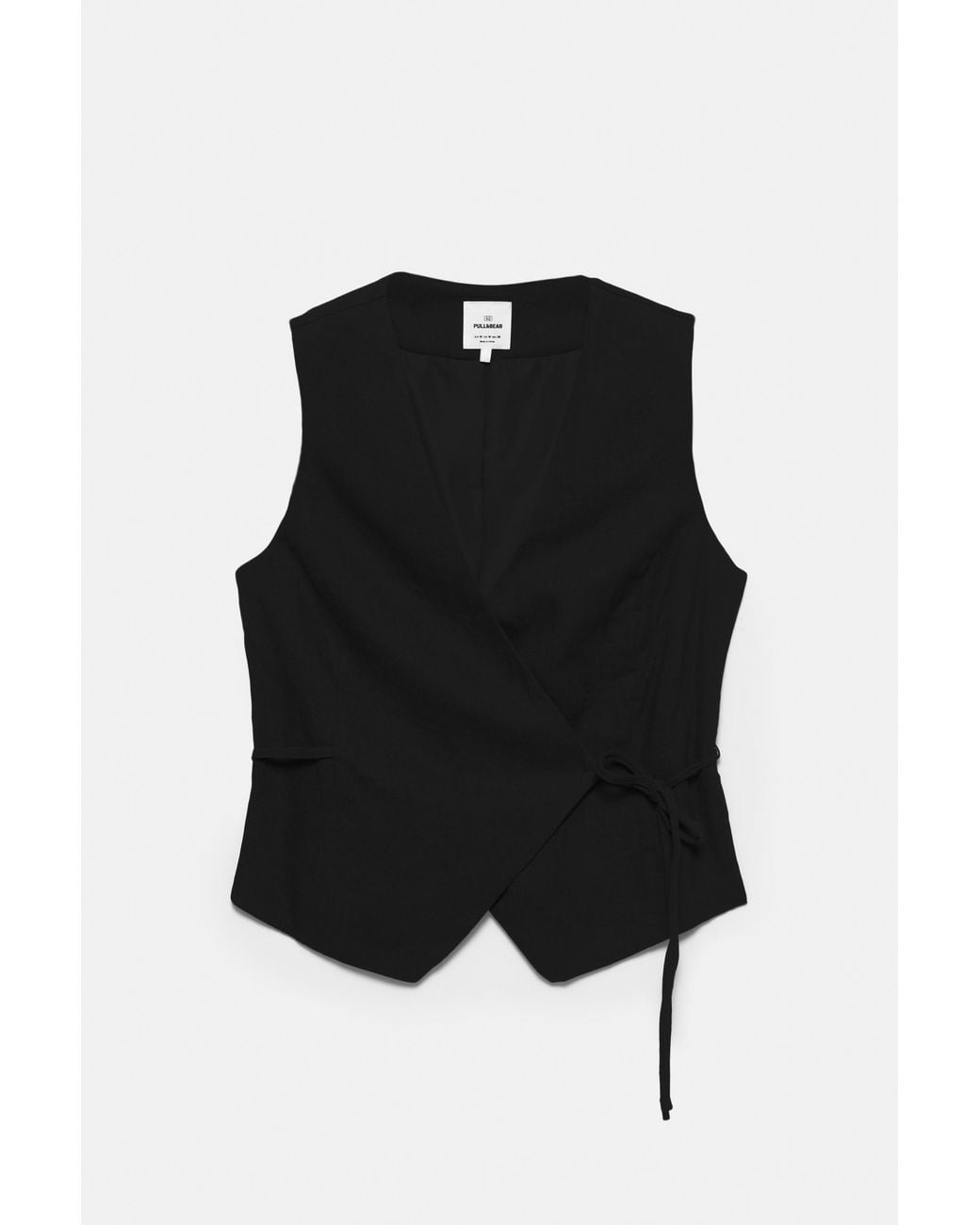 Pull&Bear Green Rustic Linen-Blend Waistcoat