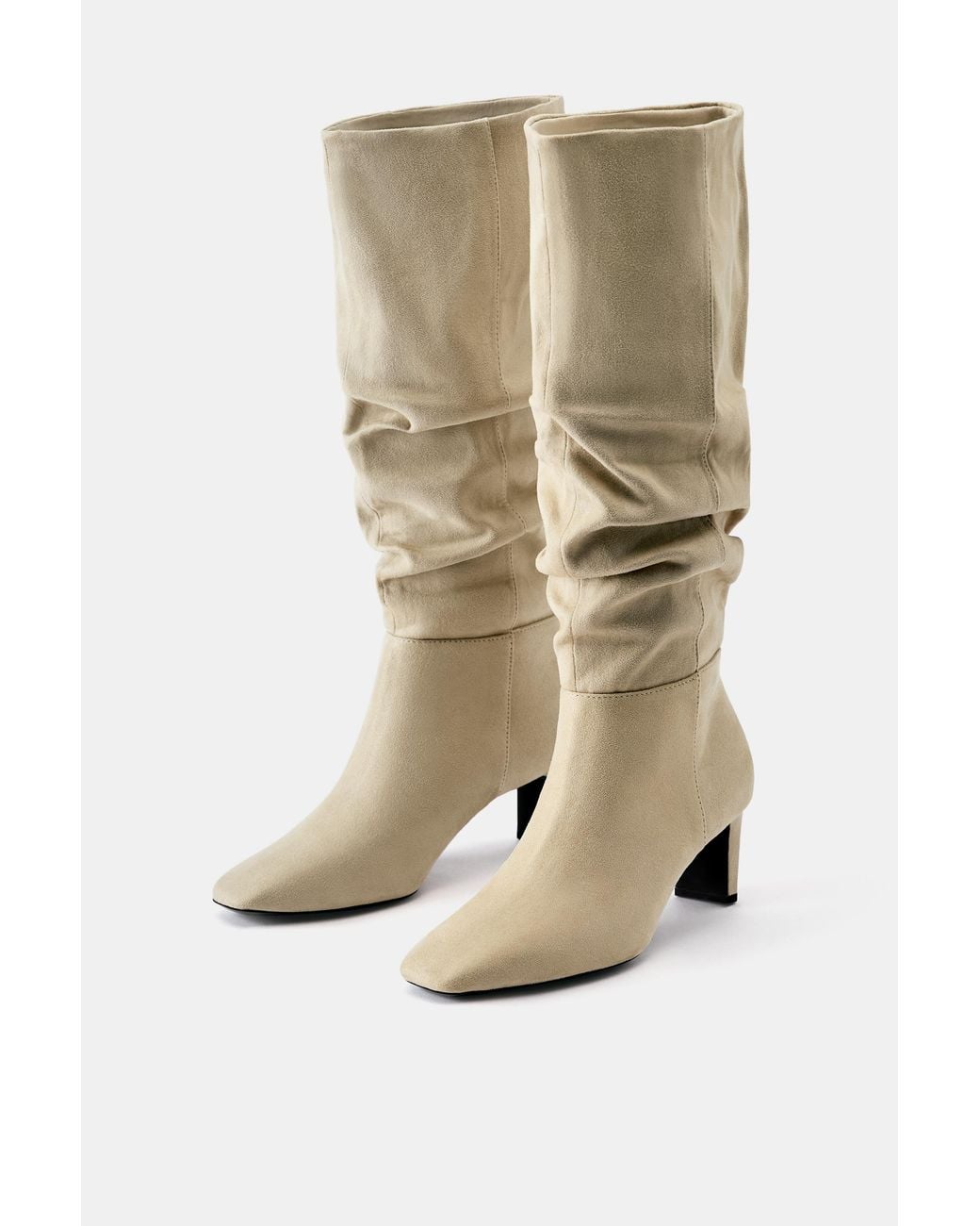 Pull&Bear Blue Ruched High Boots