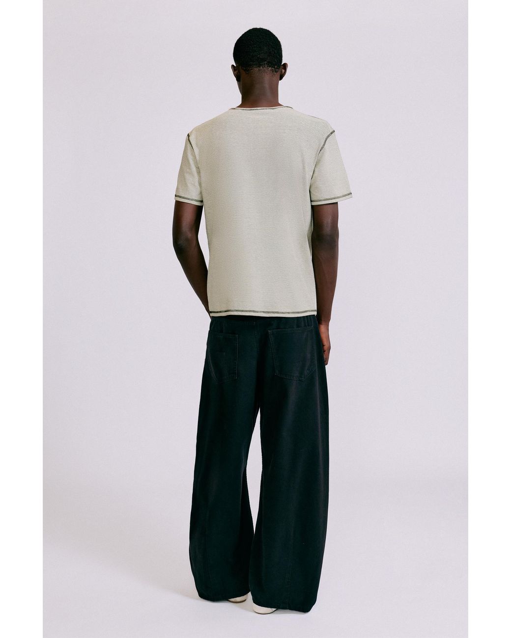 Pull&Bear Green Henley Neck T-Shirt for men