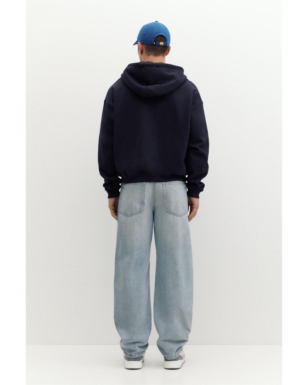 Pull&Bear Blue Zip-Up Hoodie for men