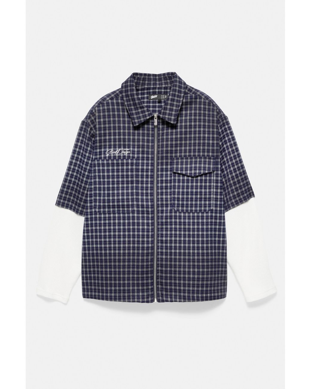 Pull&Bear Hemd Mit Karomuster Und Doppelten Ärmeln in Blue für Herren