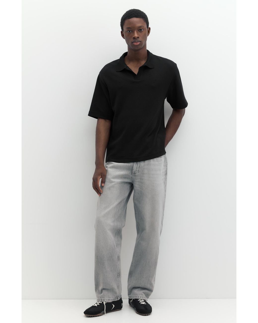 Pull&Bear Interlock Polo Met Korte Mouw in het Blue voor heren