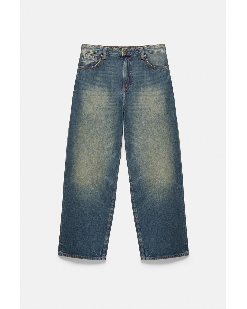Pull&Bear Green Baggy Relaxed Fit Jeans for men