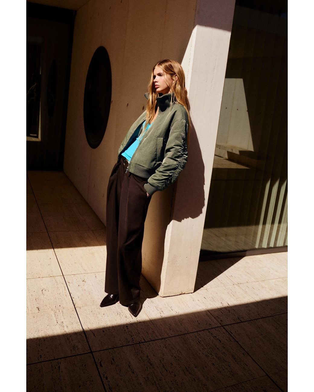 Pull&Bear Multicolor Oversize High-Neck Bomber Jacket