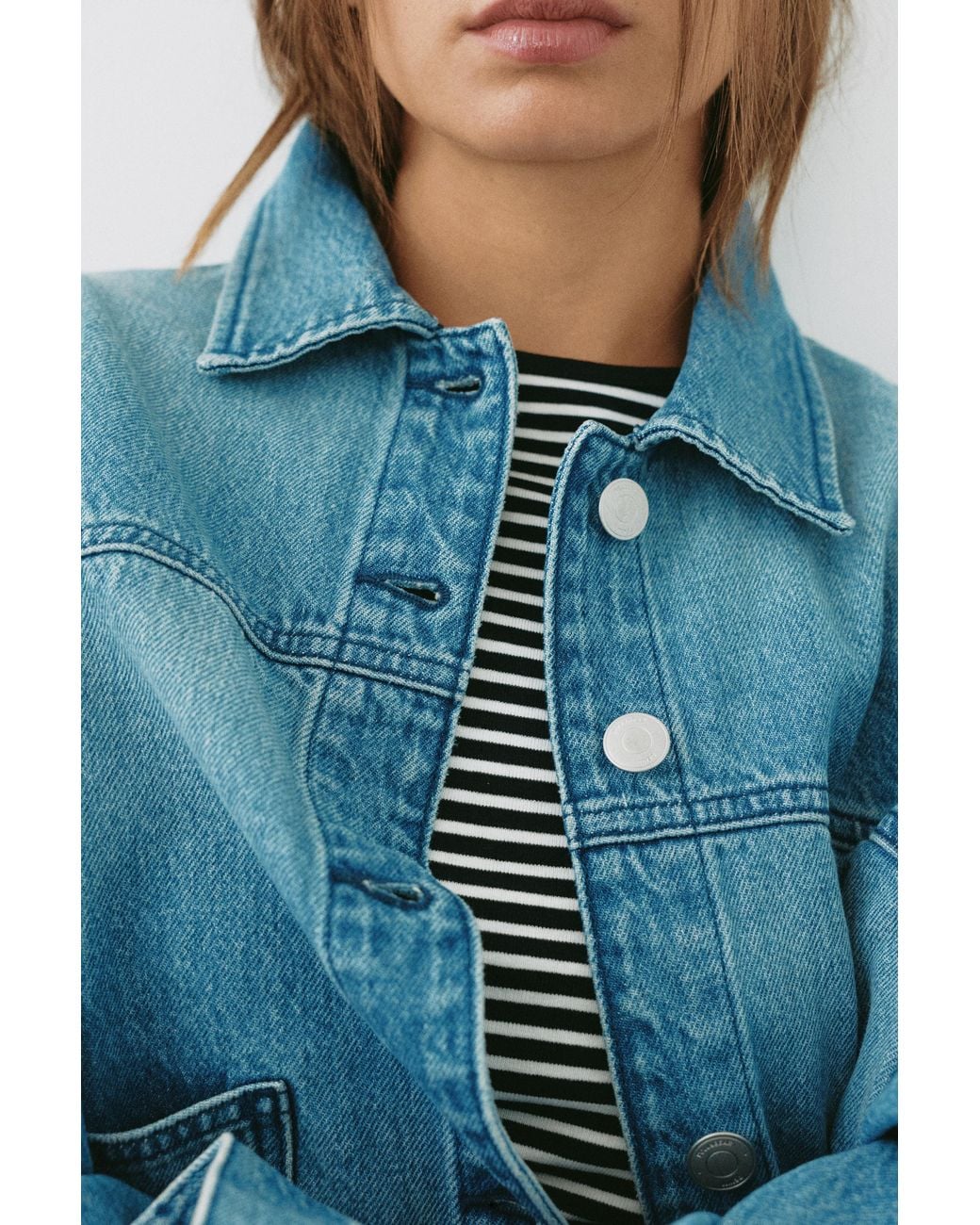 Pull&Bear Blue Boxy Denim Overshirt