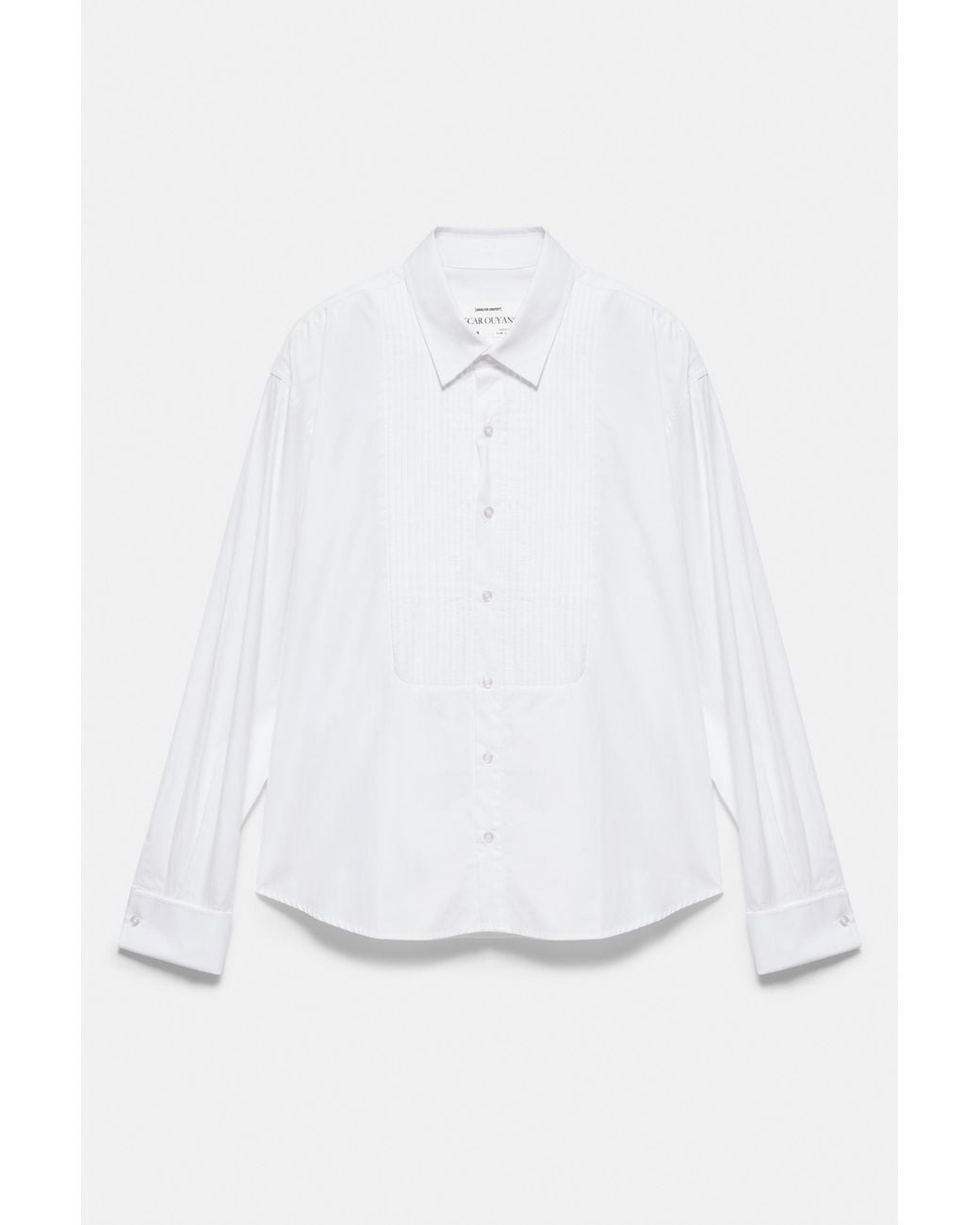 Pull&Bear White Oscar Ouyang Pleated Shirt for men
