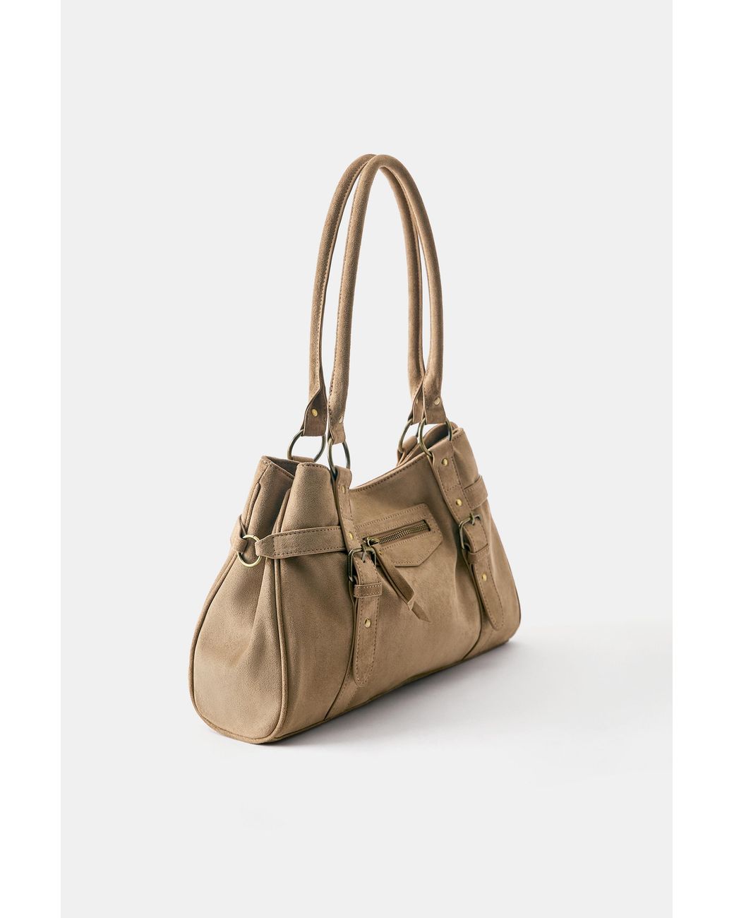 Pull&Bear Natural Shopper Bag With Buckles