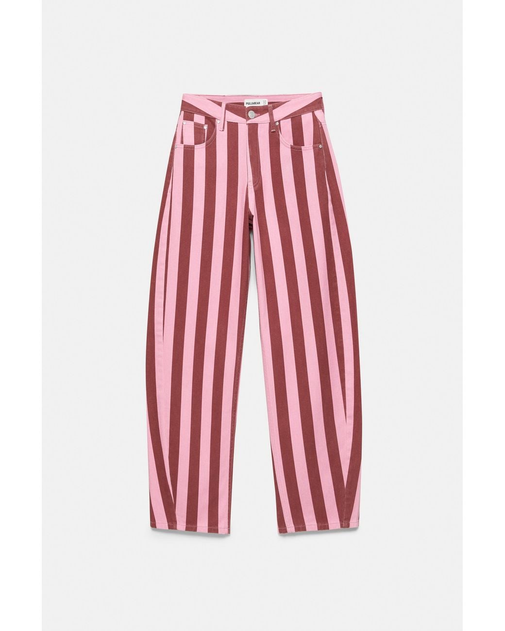Jean Barrel À Rayures Pull&Bear en coloris Red