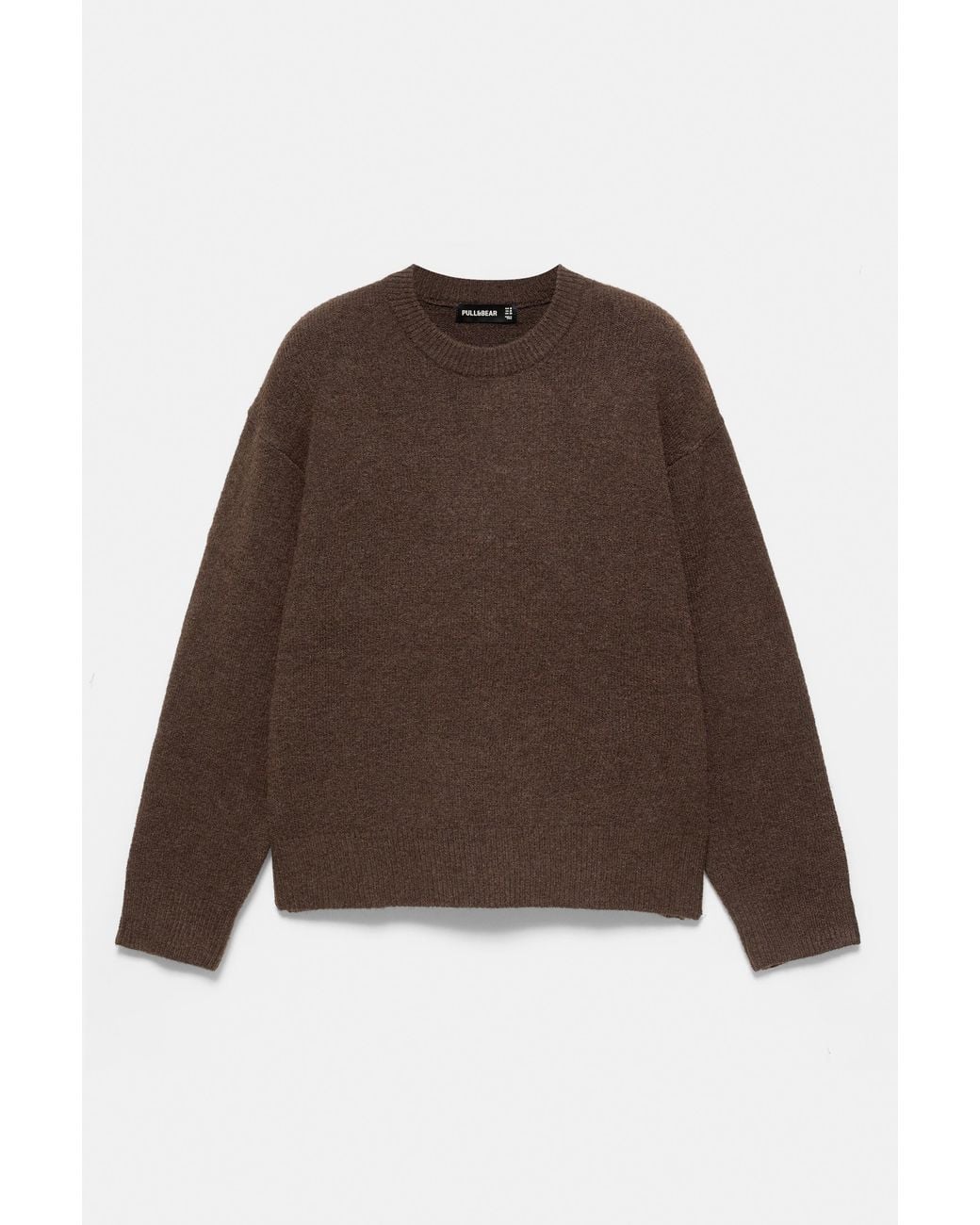 Pull&Bear Brown Basic Round Neck Jumper for men
