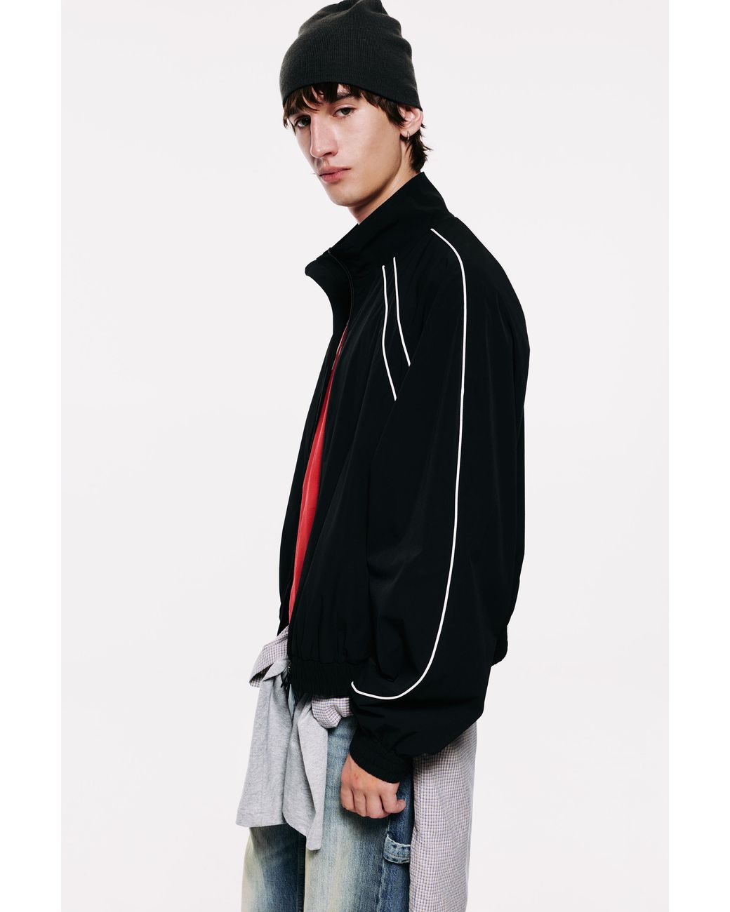 Pull&Bear Blue Stwd Piping Zip-Up Jacket for men