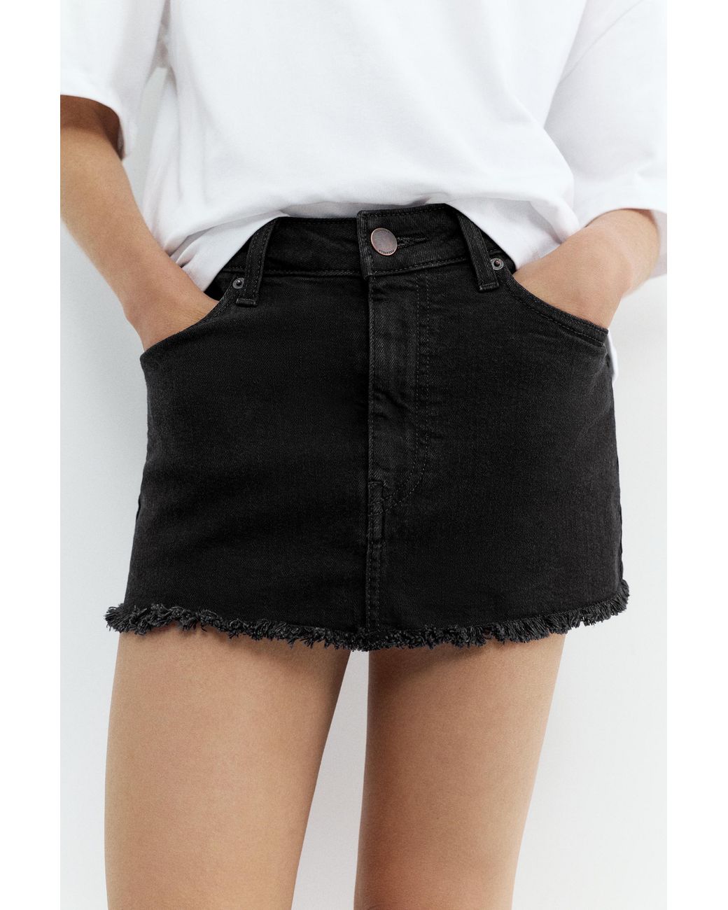 Pull&Bear Denim Broekrok in het White