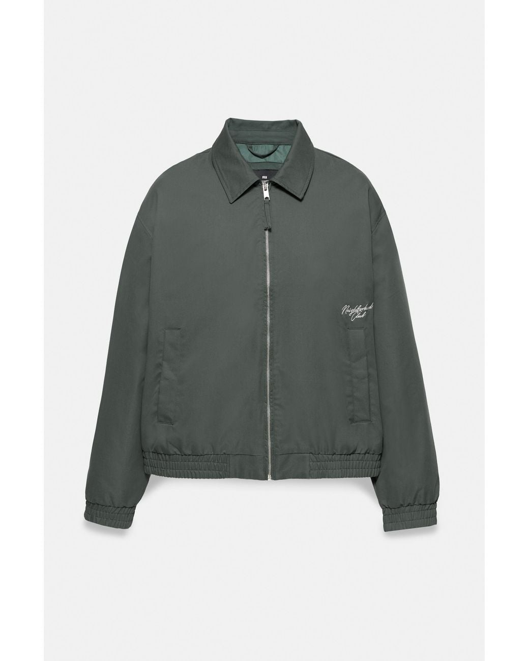 Pull&Bear Green Embroidered Jacket for men