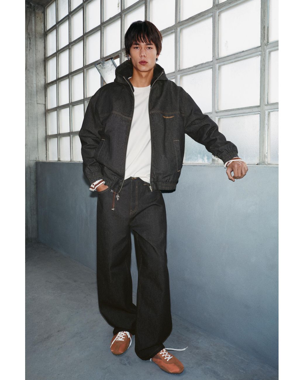 Pull&Bear Blue Baggy Relaxed Jeans for men