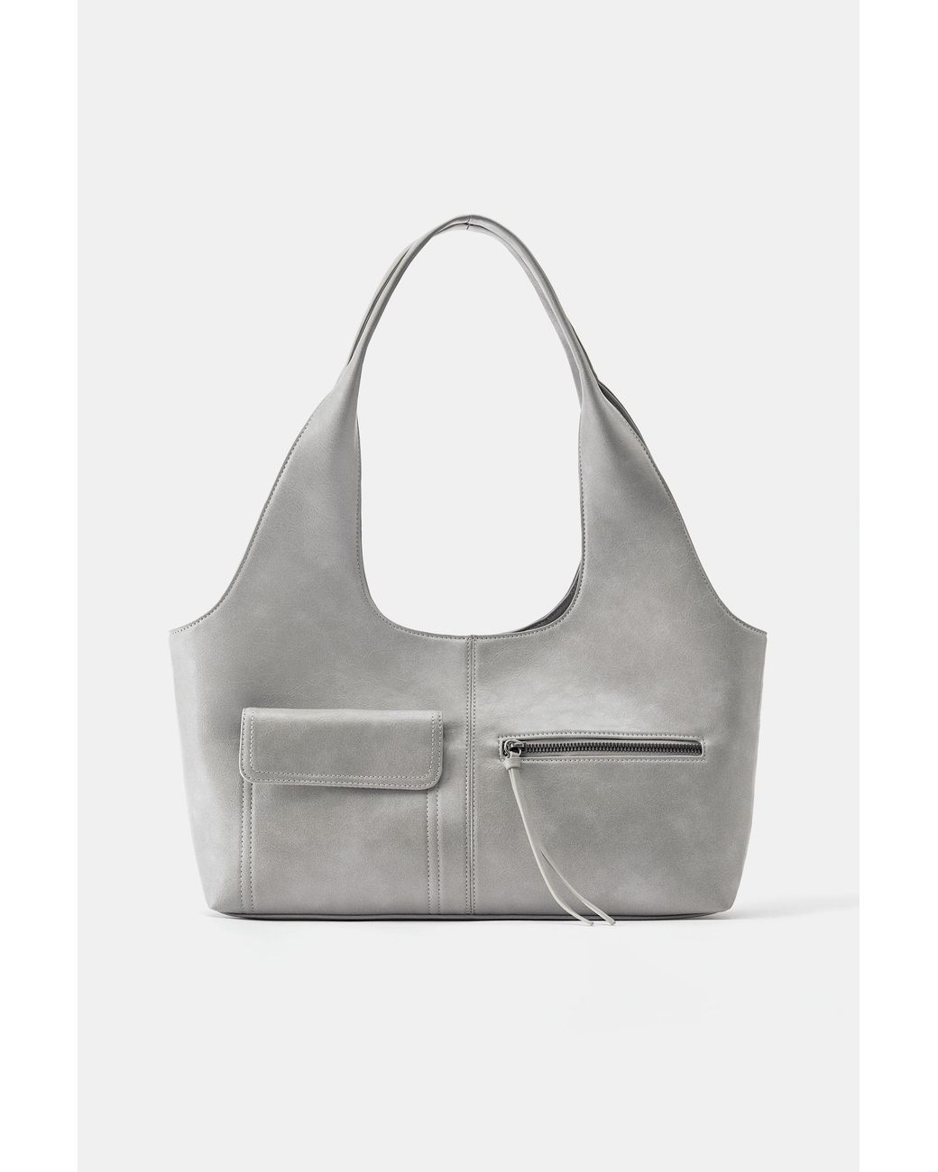 Borsa Shopper Effetto Usato di Pull&Bear in Black