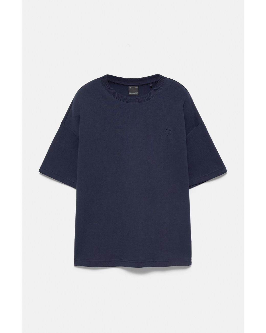 Pull&Bear Blue Short Sleeve Raised Graphic Sweatshirt for men