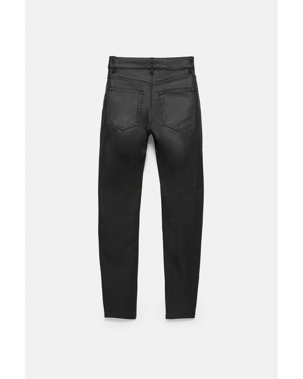 Pull&Bear Gray Leather Effect Skinny Trousers