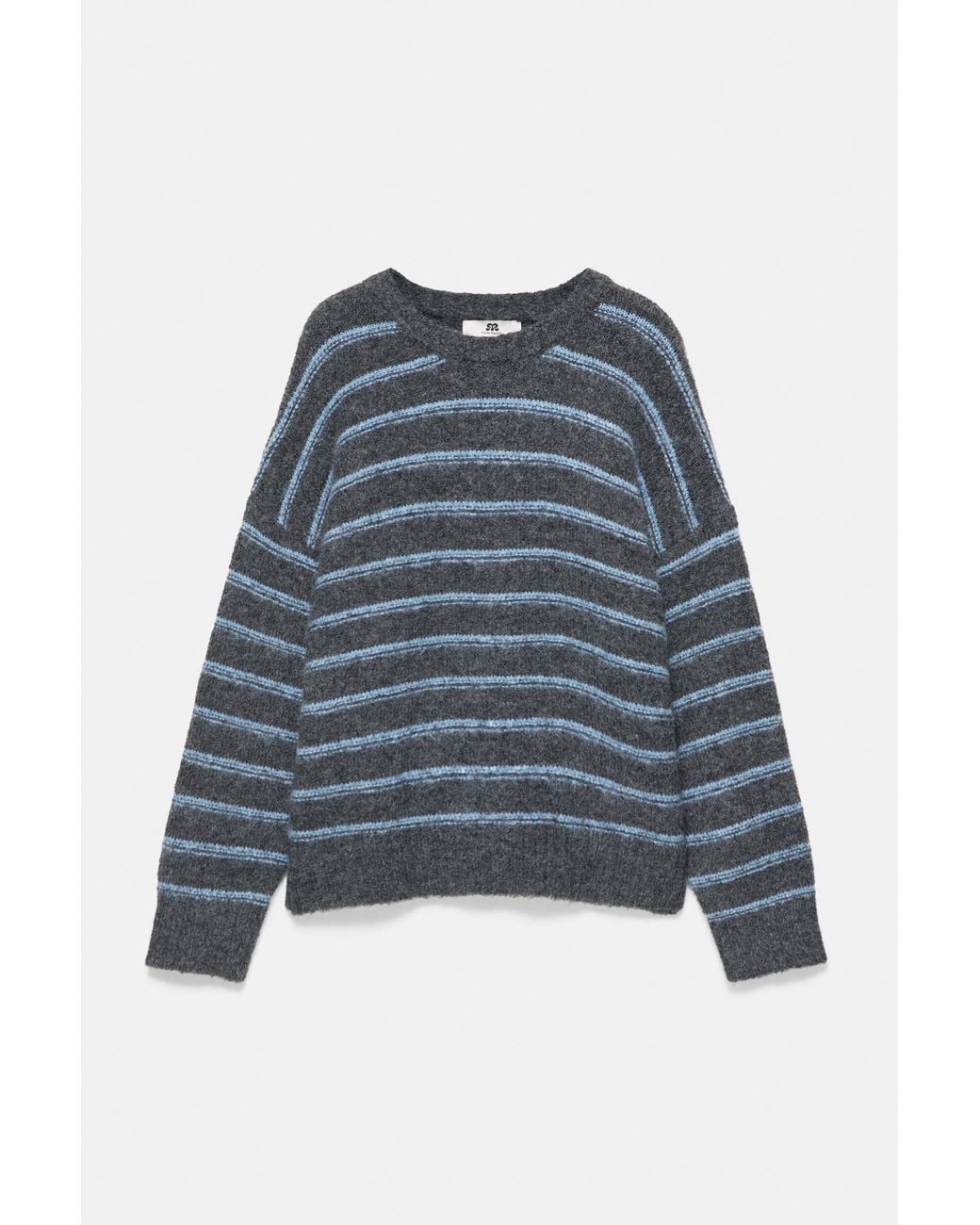 Pull&Bear Blue Gestreifter Strickpullover