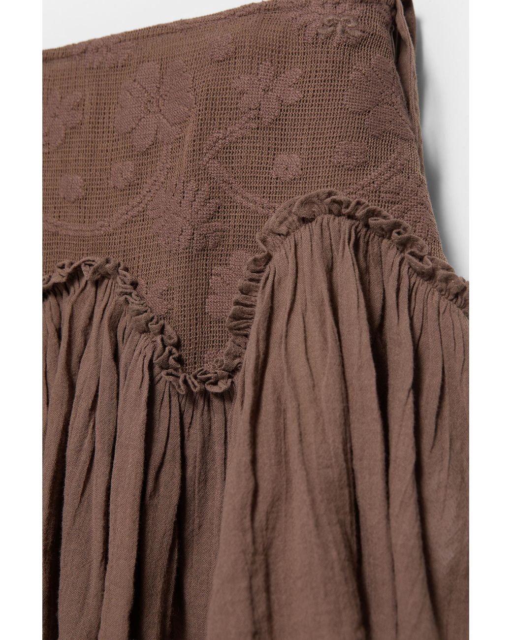 Pull&Bear Green Ruffled Mini Skirt