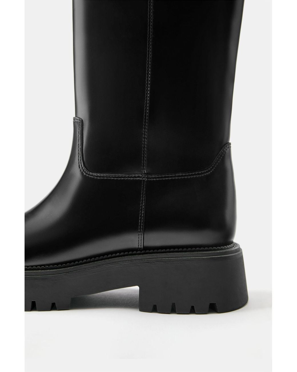 Pull&Bear Black Flat Tall Boots