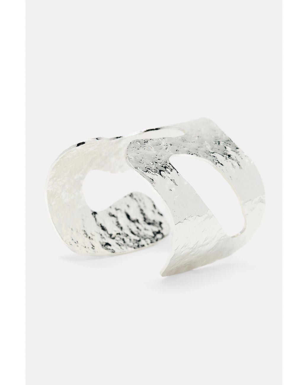 Pull&Bear White Curved Textured Arm Cuff