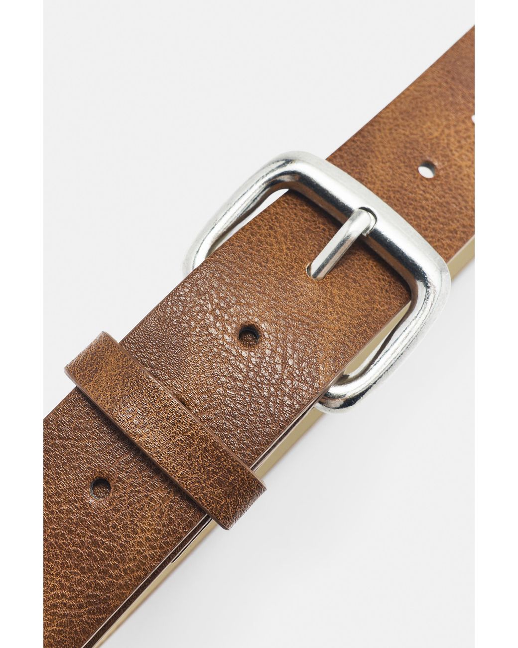 Pull&Bear White Square Buckle Belt