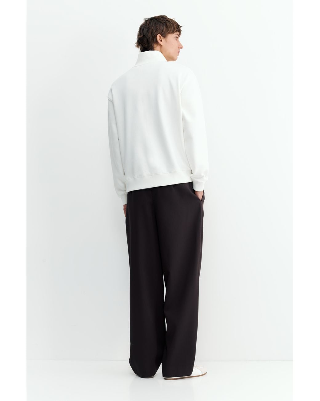 Pull&Bear White Quarter-Zip Sweatshirt for men