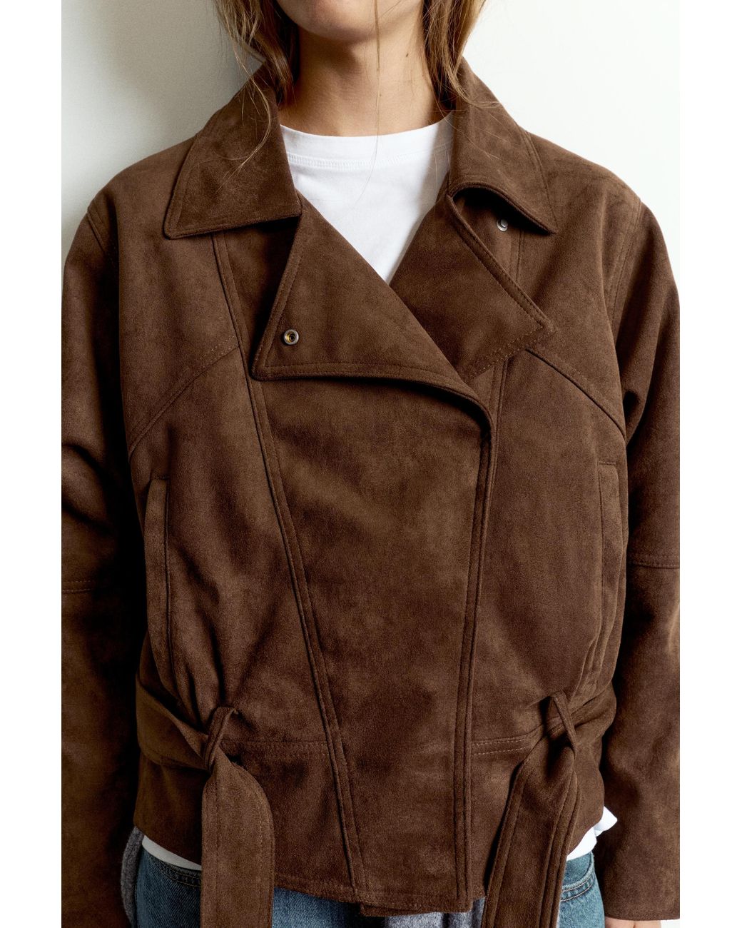 Pull&Bear Blue Short Faux Suede Trench Coat