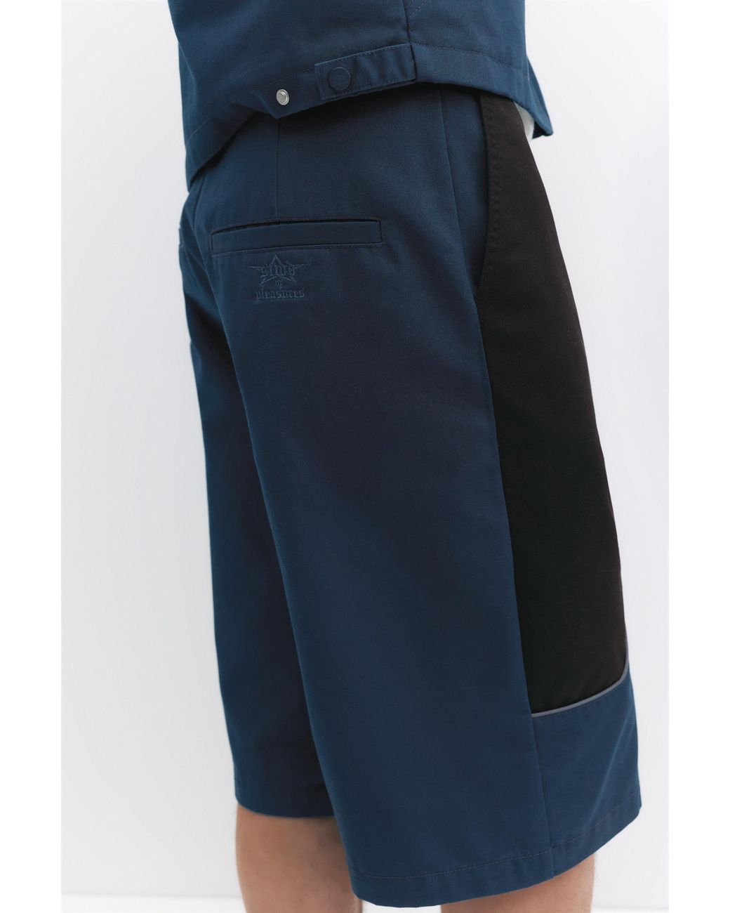 Pull&Bear Blue Pleasures X Stwd Panelled Bermuda Shorts for men