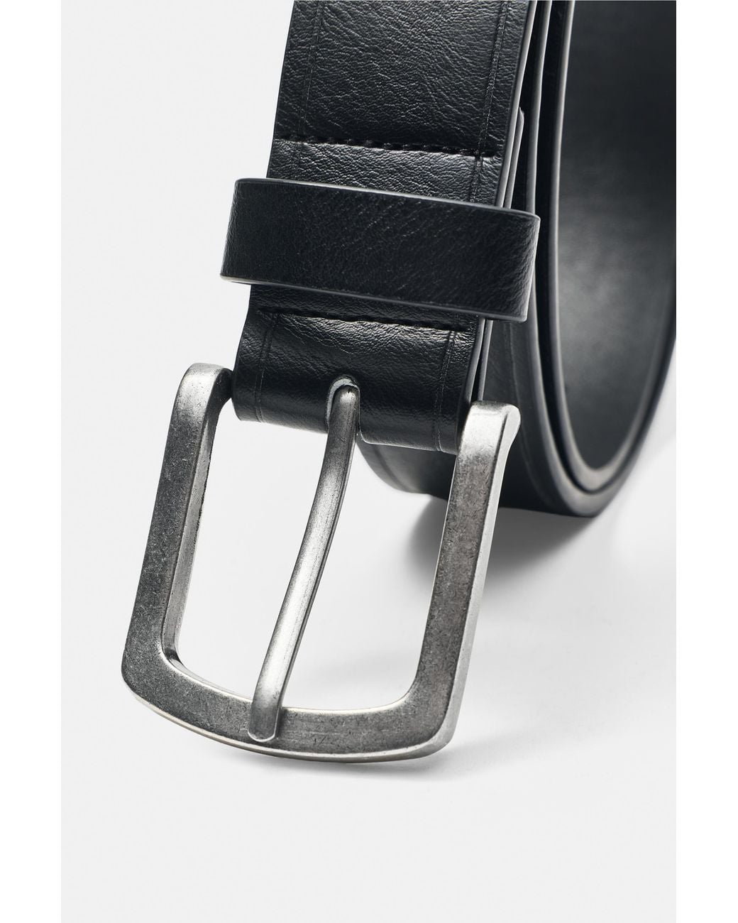 Pull&Bear Black Leather Effect Belt for men