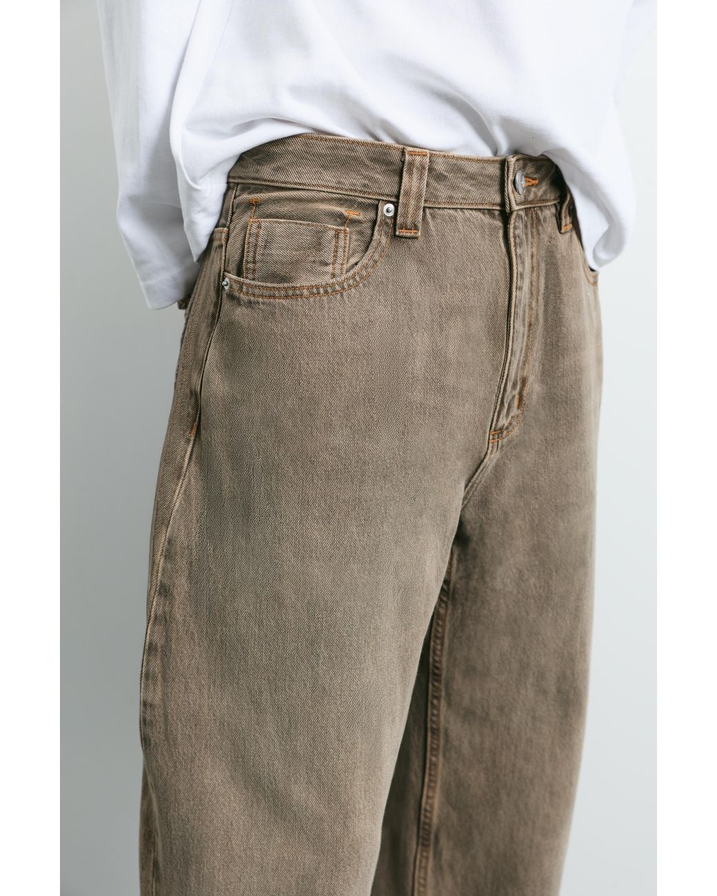 Pull&Bear White Baggy Balloon Jeans for men