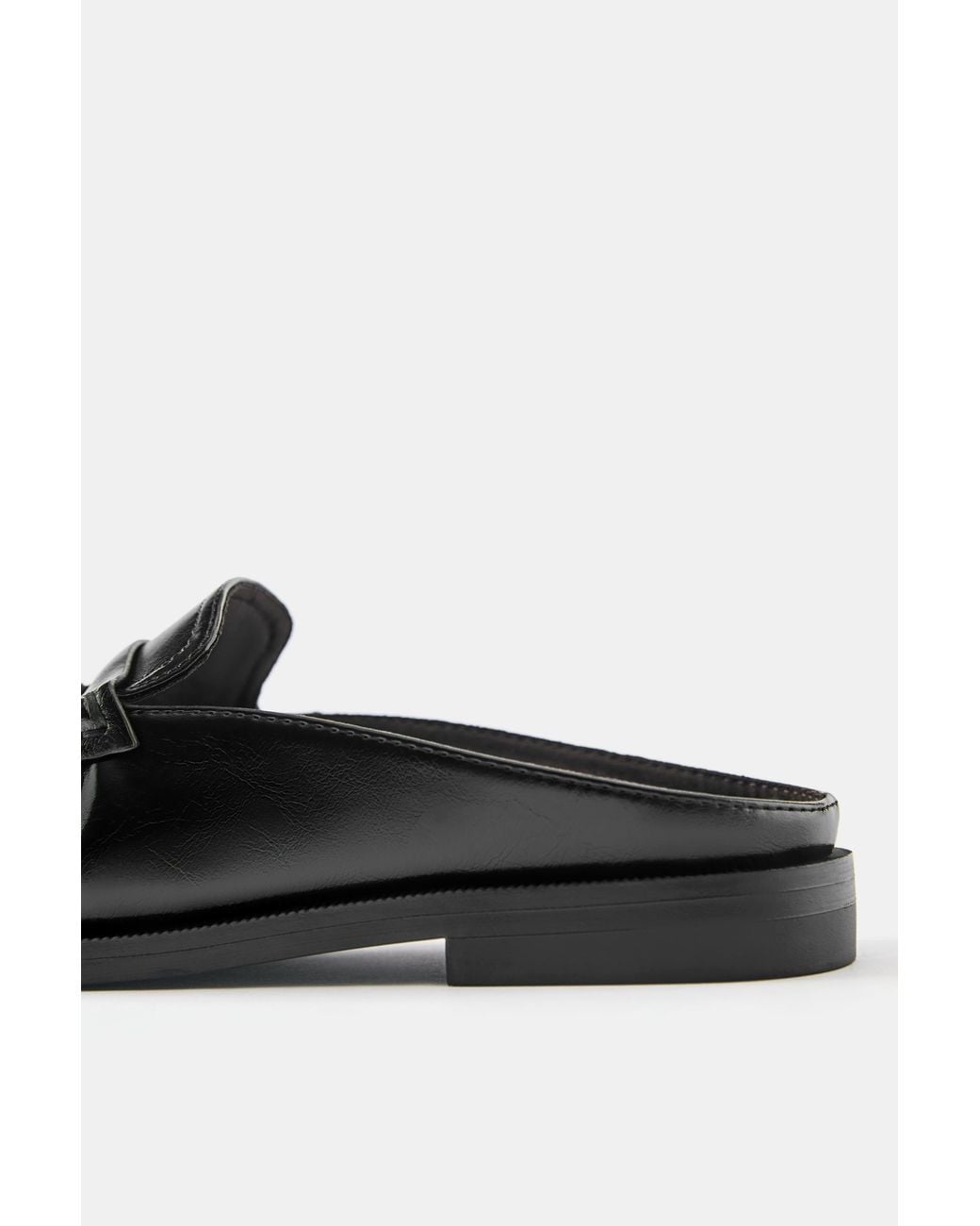 Pull&Bear White Slingback Loafers With Ruching