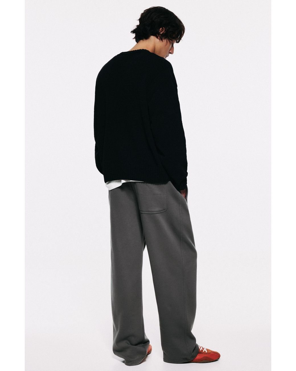 Pull&Bear Gray Basic Baggy Tracksuit Trousers for men