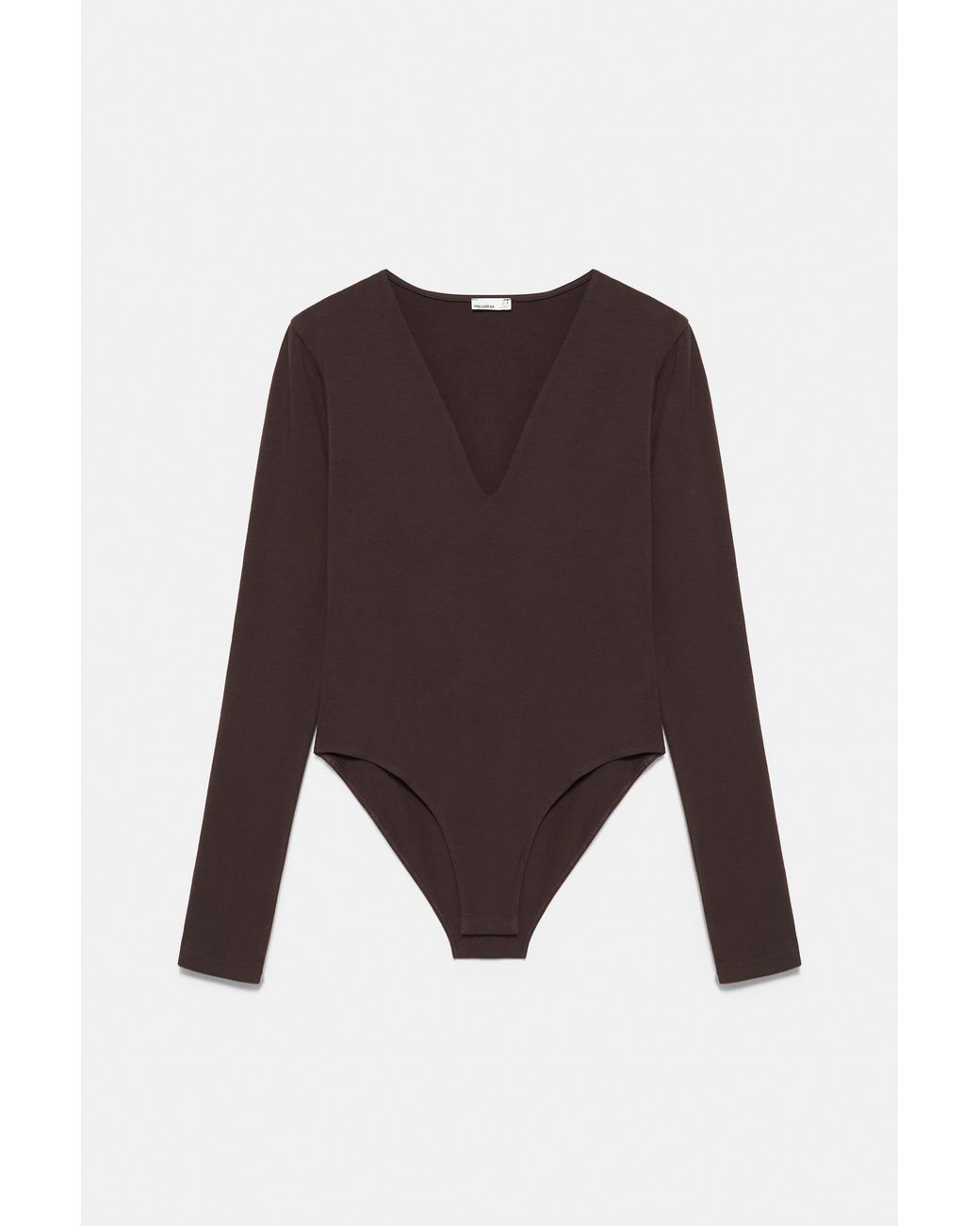 Pull&Bear Brown V-Neck Bodysuit