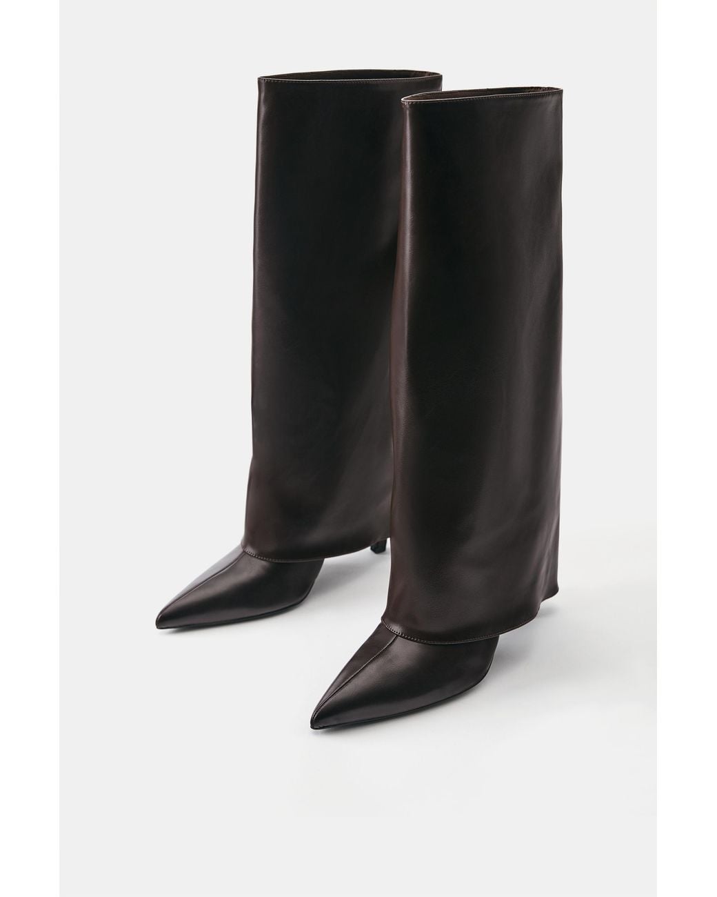Pull&Bear Black Heeled Footed Legging Boots