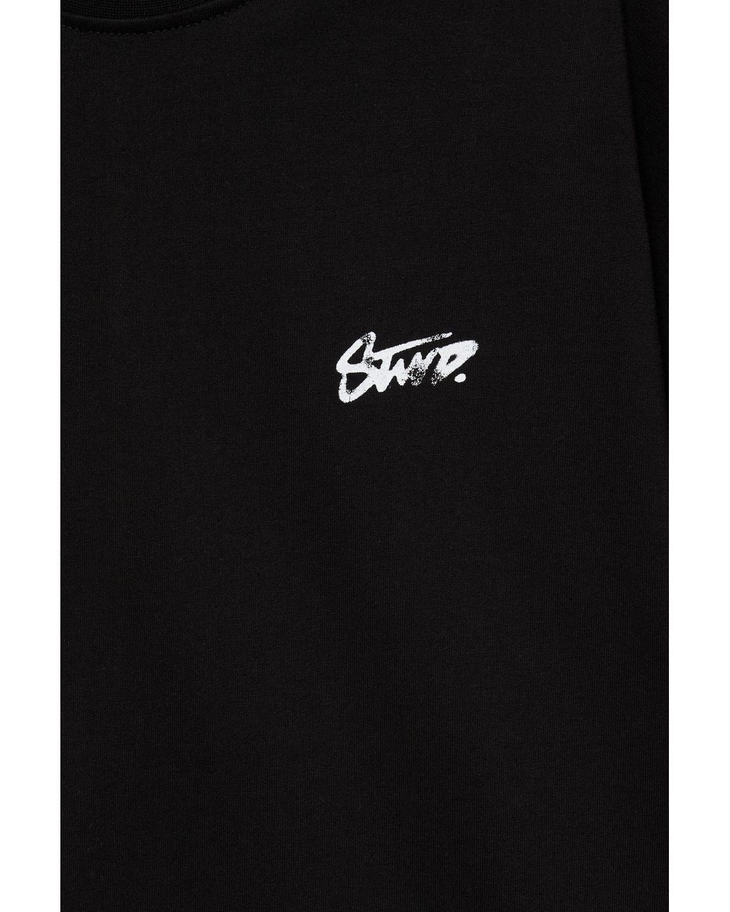 Pull&Bear Oversized Stwd T-Shirt in het Black voor heren