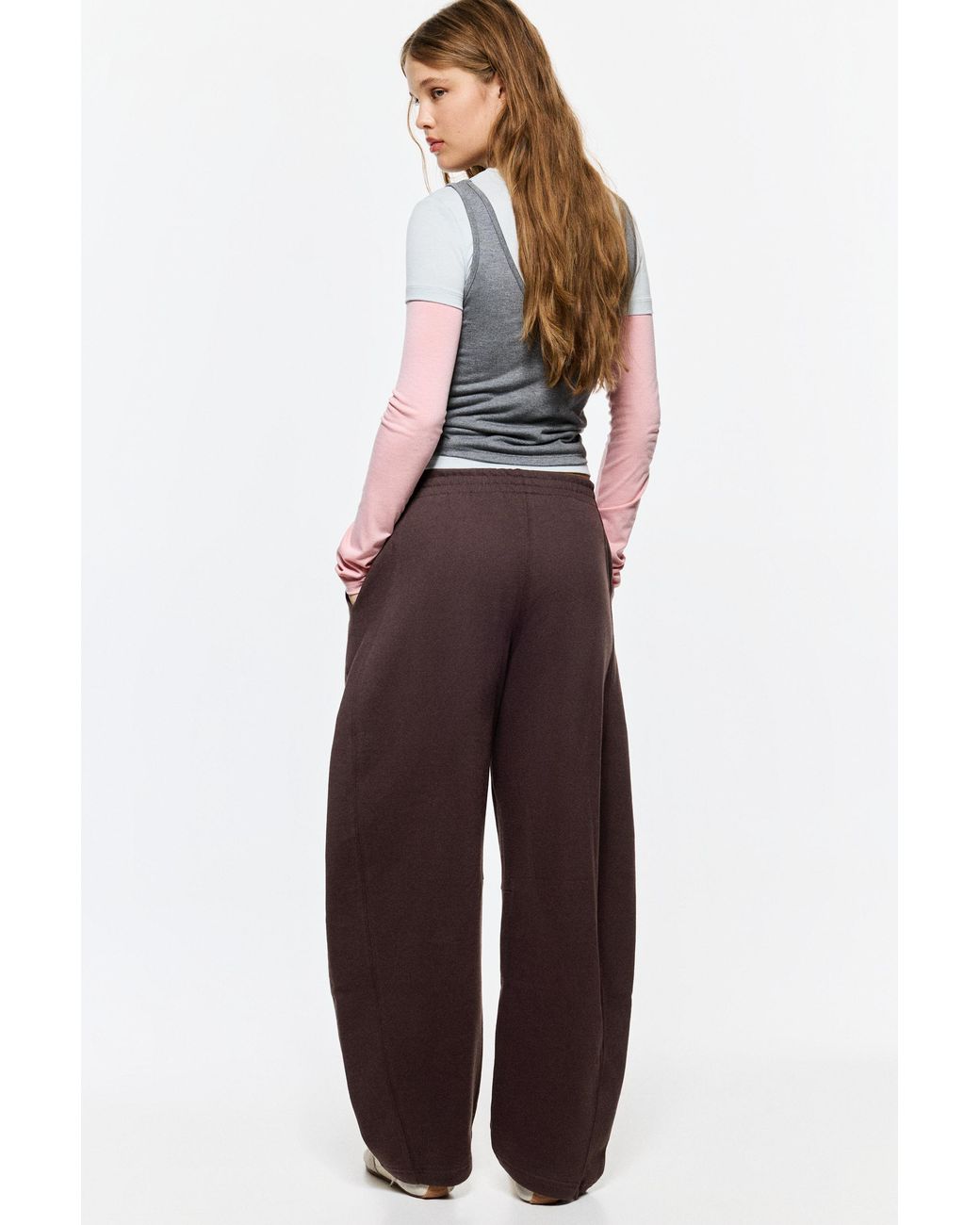 Pull&Bear Brown Barrel-Leg Joggers
