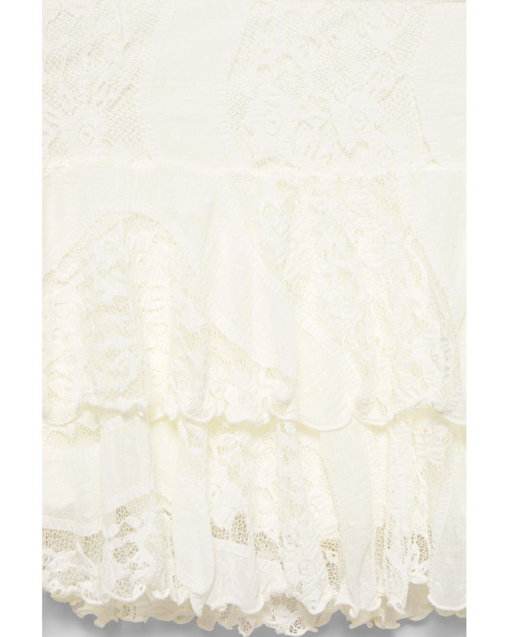 Pull&Bear Witte Kanten Minirok Met Volants in het Natural
