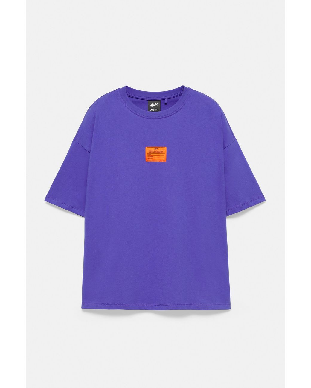 Pull&Bear Purple Stwd Label T-Shirt for men