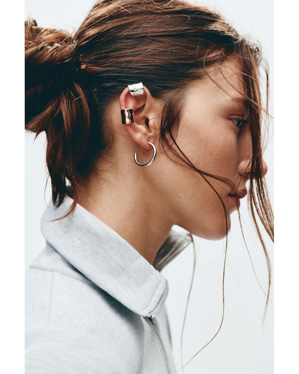 Confezione Orecchini Ear Cuff di Pull&Bear in White