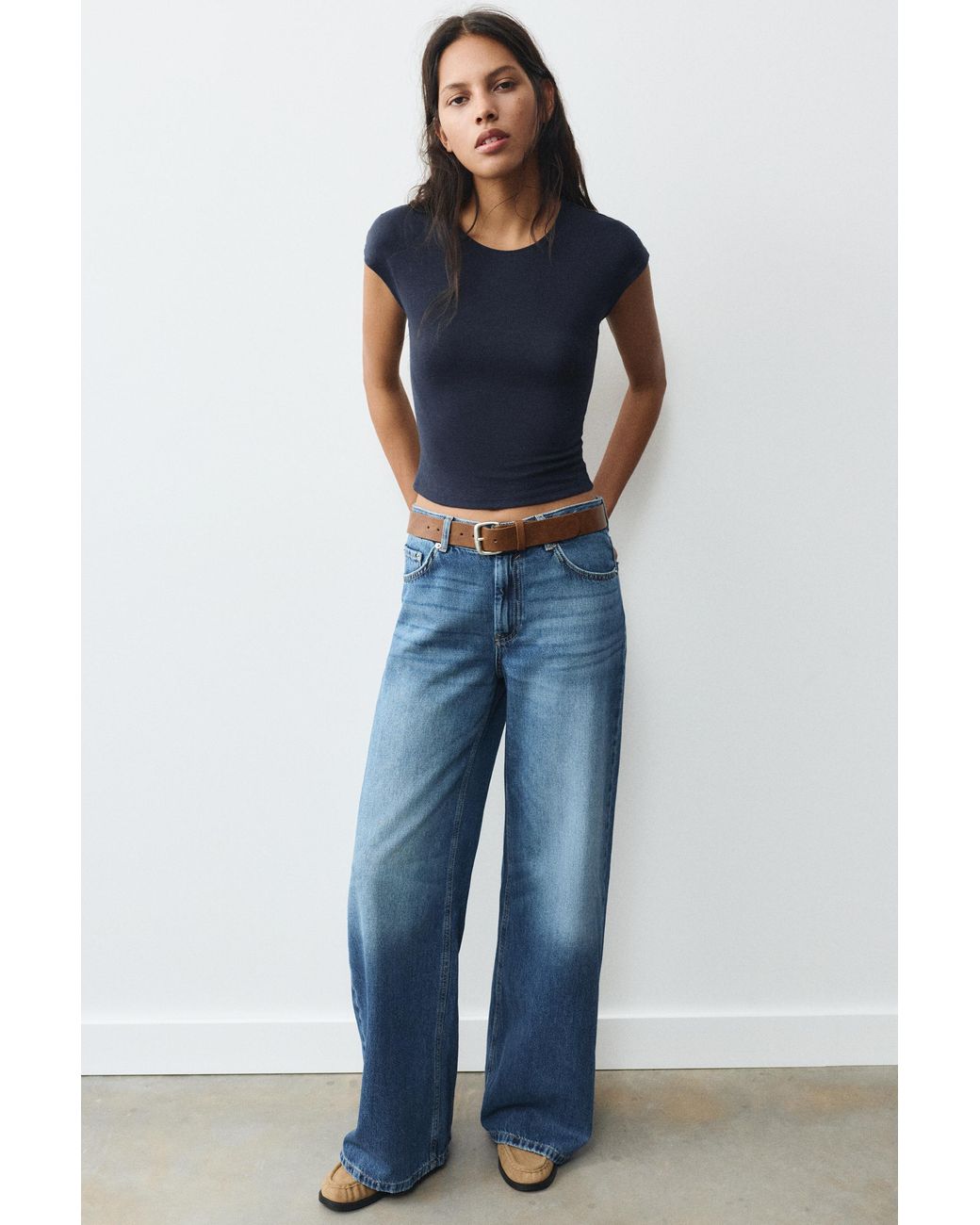 Pull&Bear Blue Fitted Short Sleeve T-Shirt
