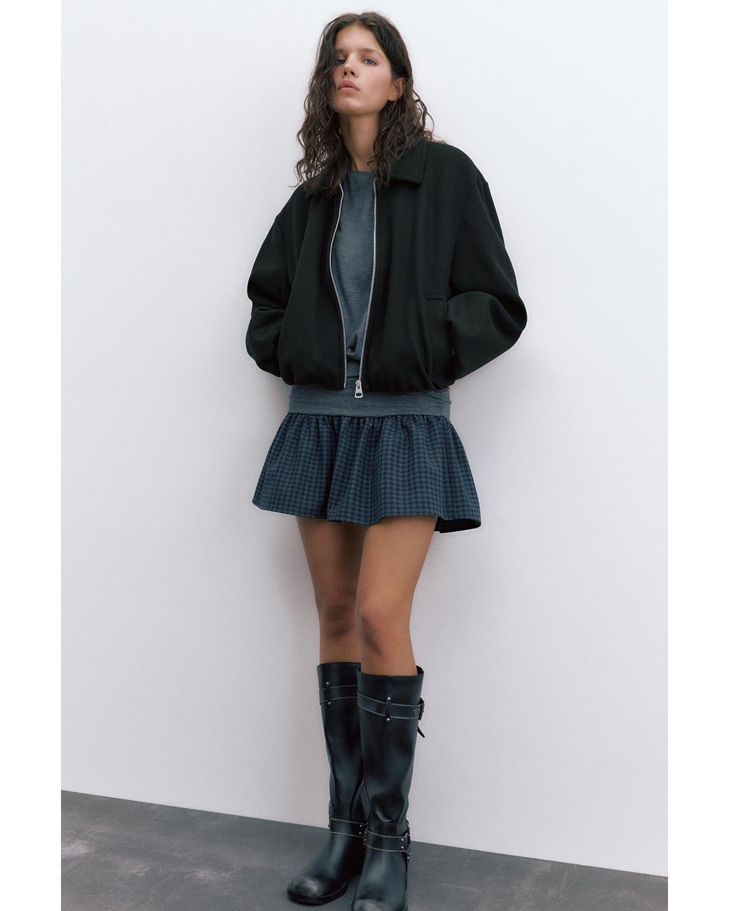 Pull&Bear Black Soft Cloth Balloon Jacket