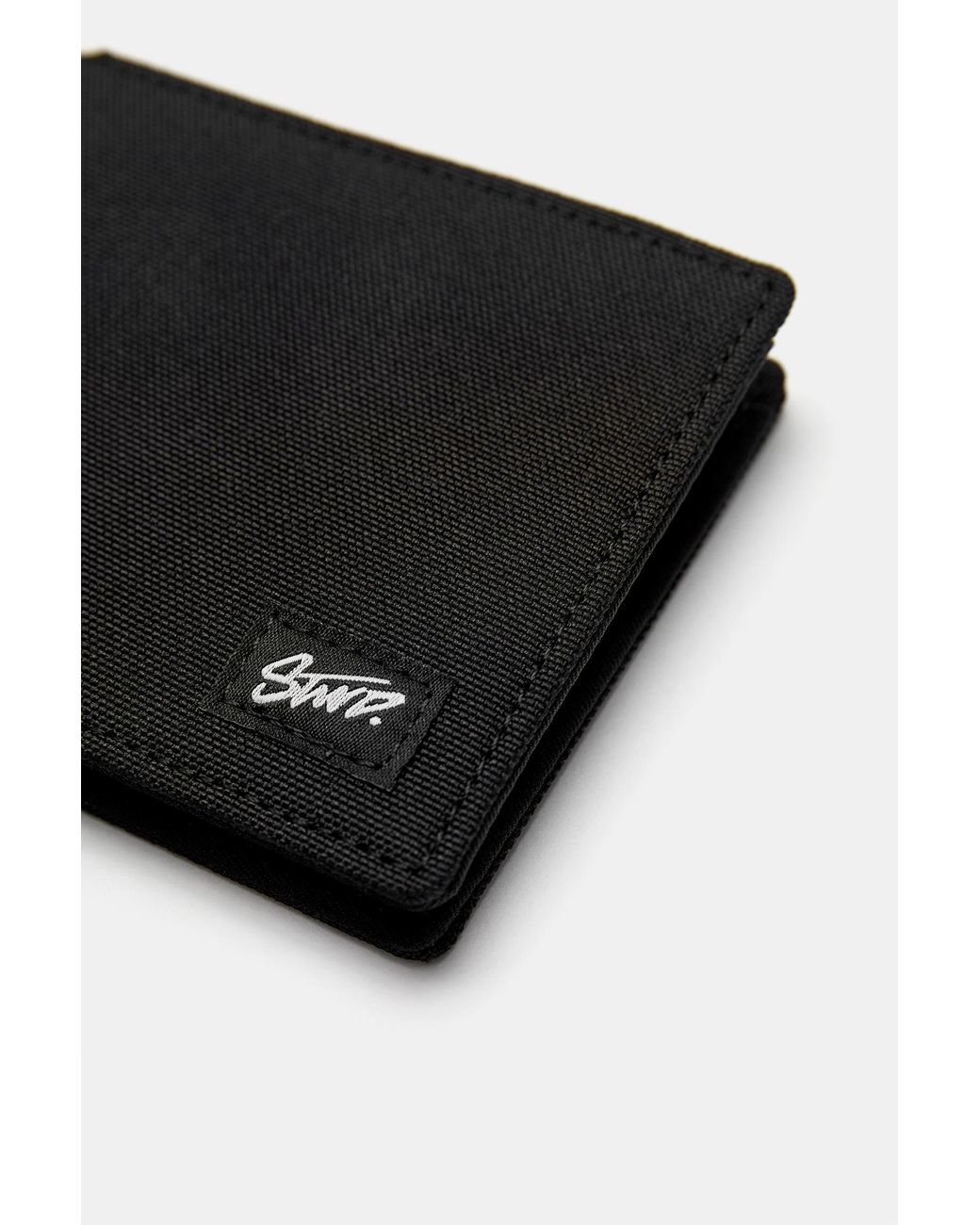 Pull&Bear Black Nylon Stwd Wallet for men