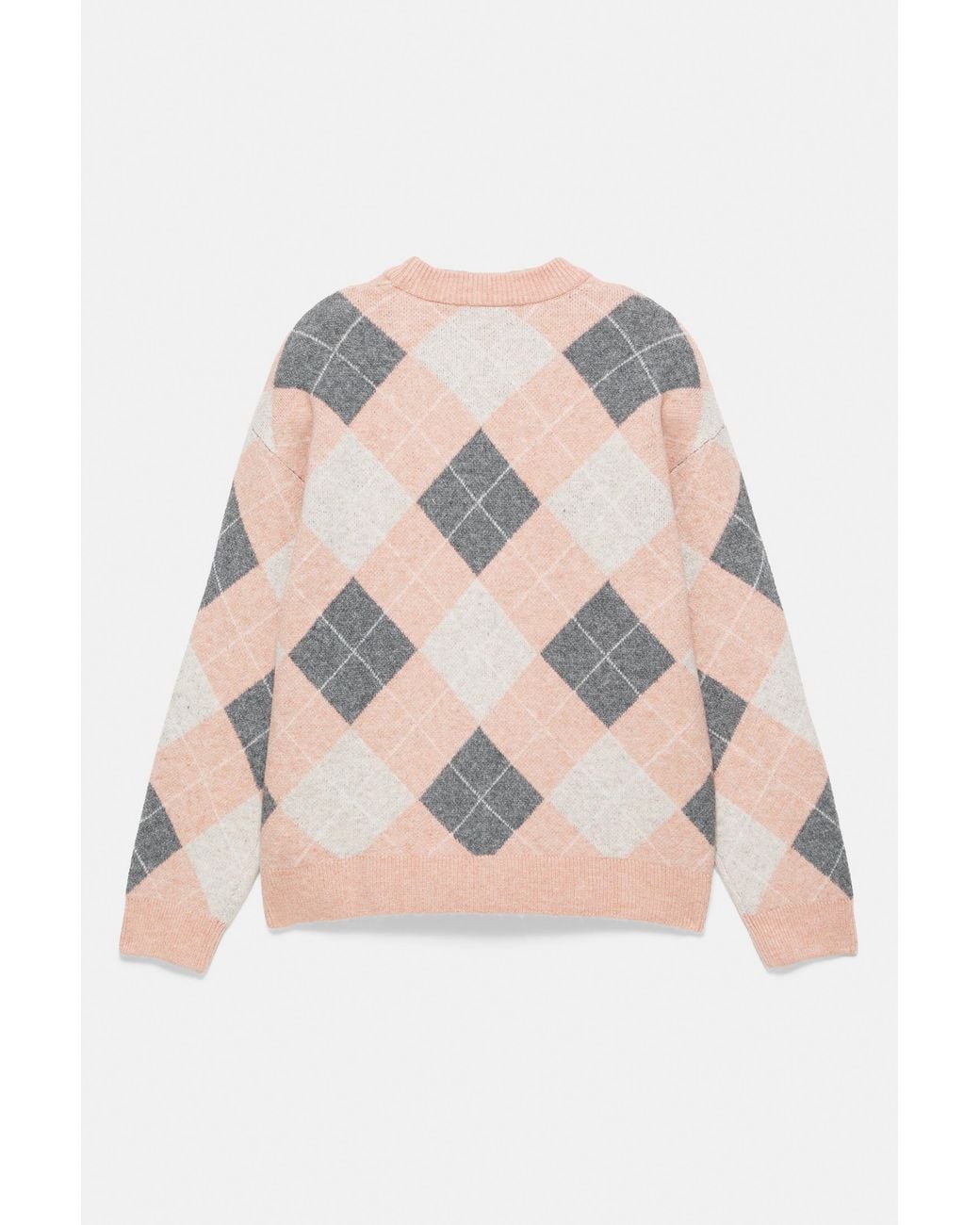 Pull Losanges Brodé Pull&Bear pour homme en coloris White