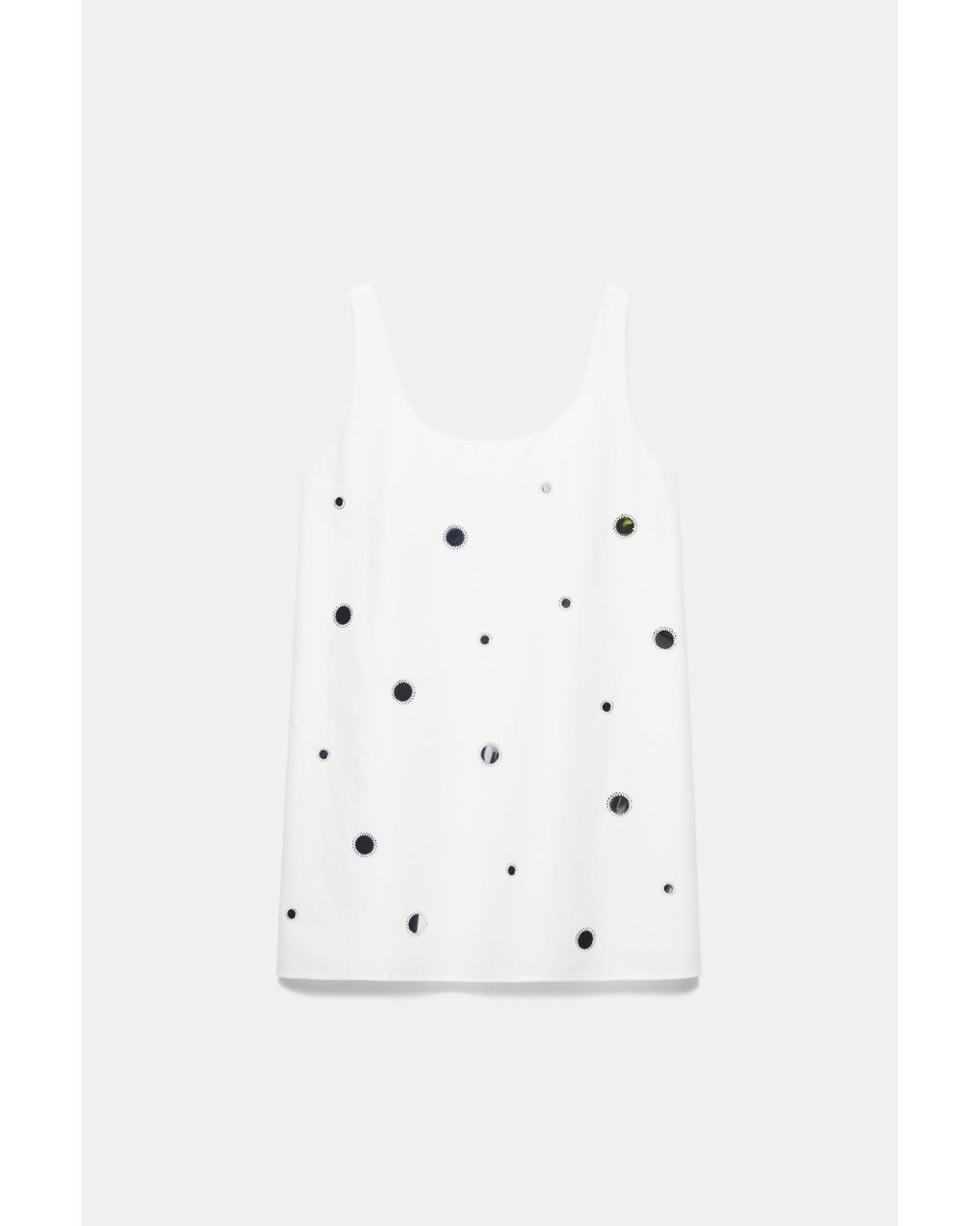 Pull&Bear White Short Strappy Dress With Mirrored Details